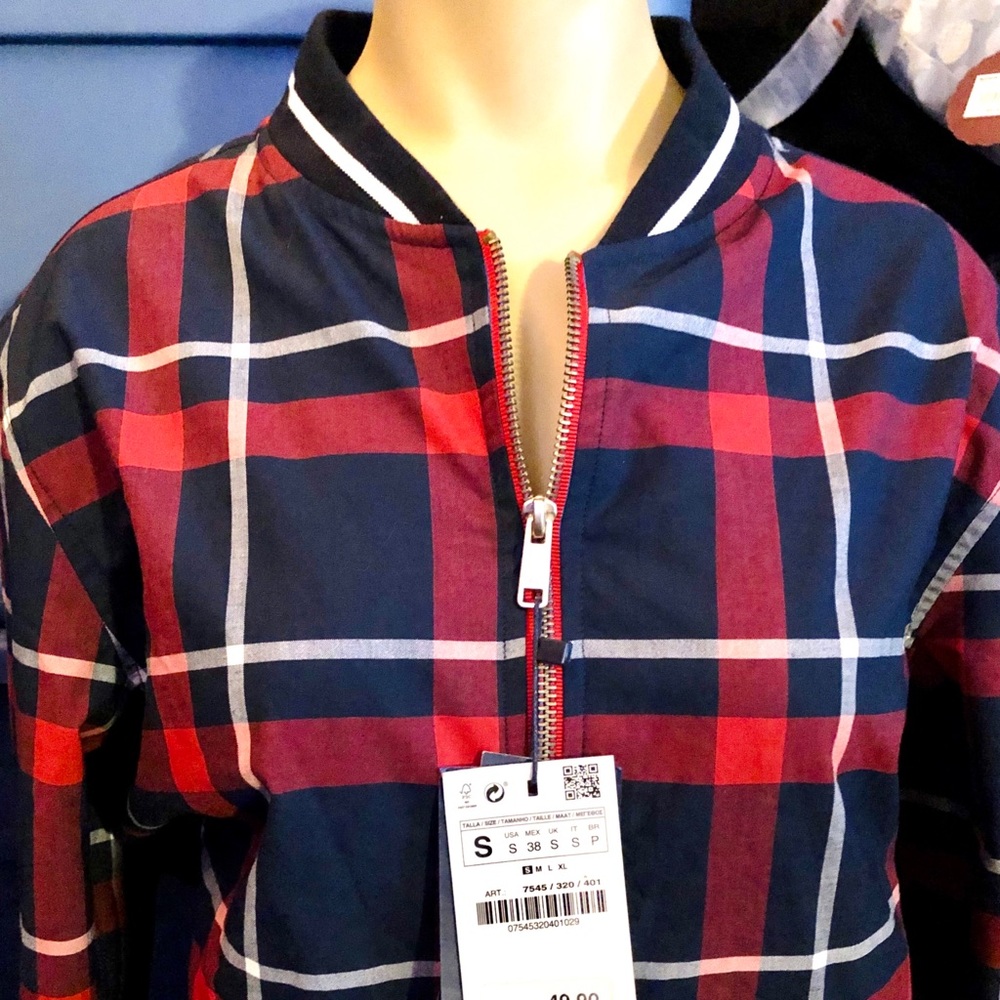 NWT Zara Man Plaid Lightweight Jacket Gift